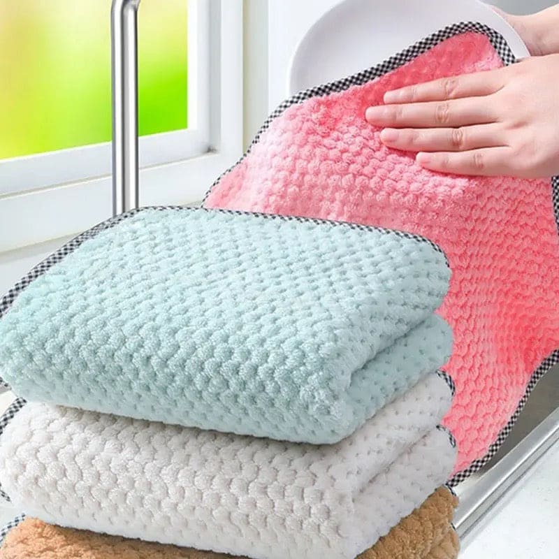 Set Of 3 Kitchen Daily Dish Towel, Microfibre Cleaning Towel, High-efficiency Cleaning Thickened Cloth, Coral Fleece Handable Hand Towel, Bathroom Kitchen Towel, Absorbent Wipe Plush Hand Towel, Multipurpose Cleaning Cloths Set Of 3 Kitchen Daily Dish Towel, Microfibre Cleaning Towel, High-efficiency Cleaning Thickened Cloth, Coral Fleece Handable Hand Towel, Bathroom Kitchen Towel, Absorbent Wipe Plush Hand Towel, Multipurpose Cleaning Cloths